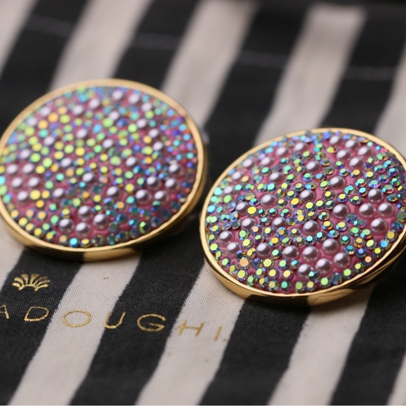 Lele Sadoughi Shimmer Clip-On Button Earrings - Picture 5 of 7